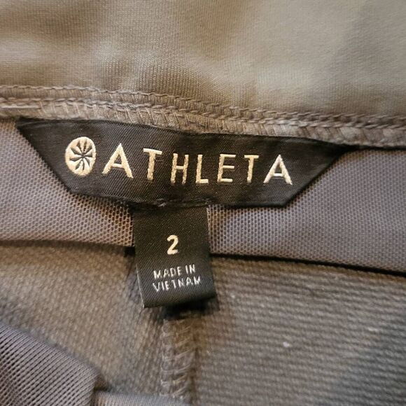 Athleta Hiking Pants Women's 2 Grey Highline Hybrid Tights Pockets Hiking - Picture 5 of 5